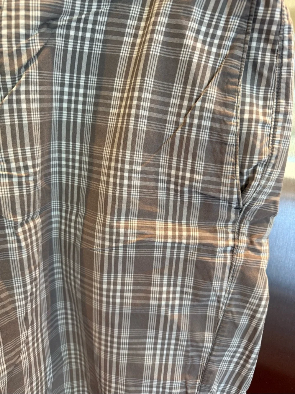 Banana Republic Men's Plaid Cargo Shorts - Gray and white